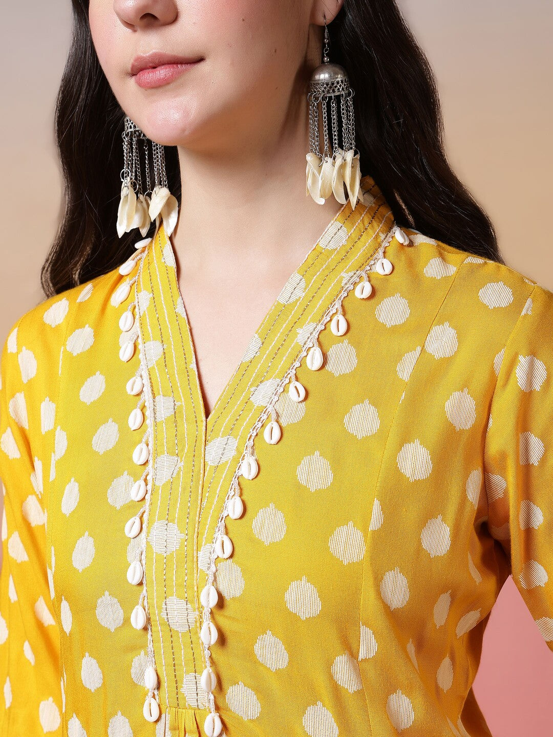 Floral Embroidered A-Line Kurta