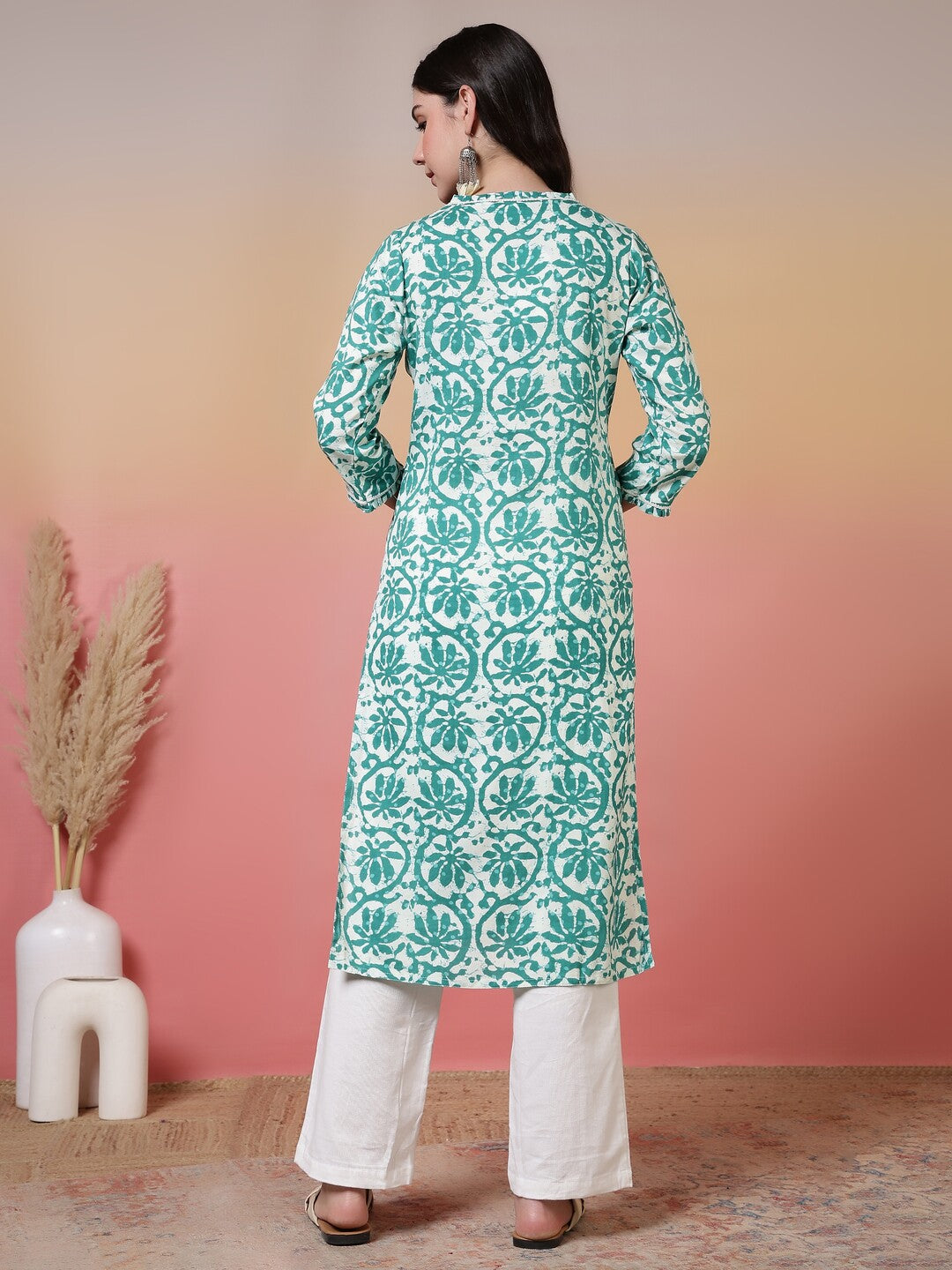 Floral Embroidered A-Line Kurta