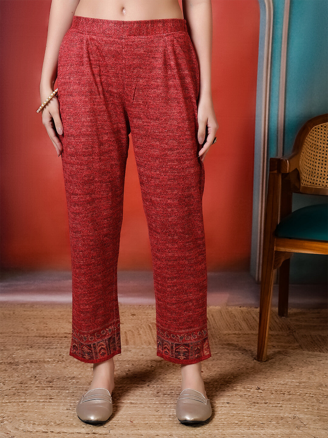 Floral Printed A-Line Winter Wear Kurta & Trousers Sets
