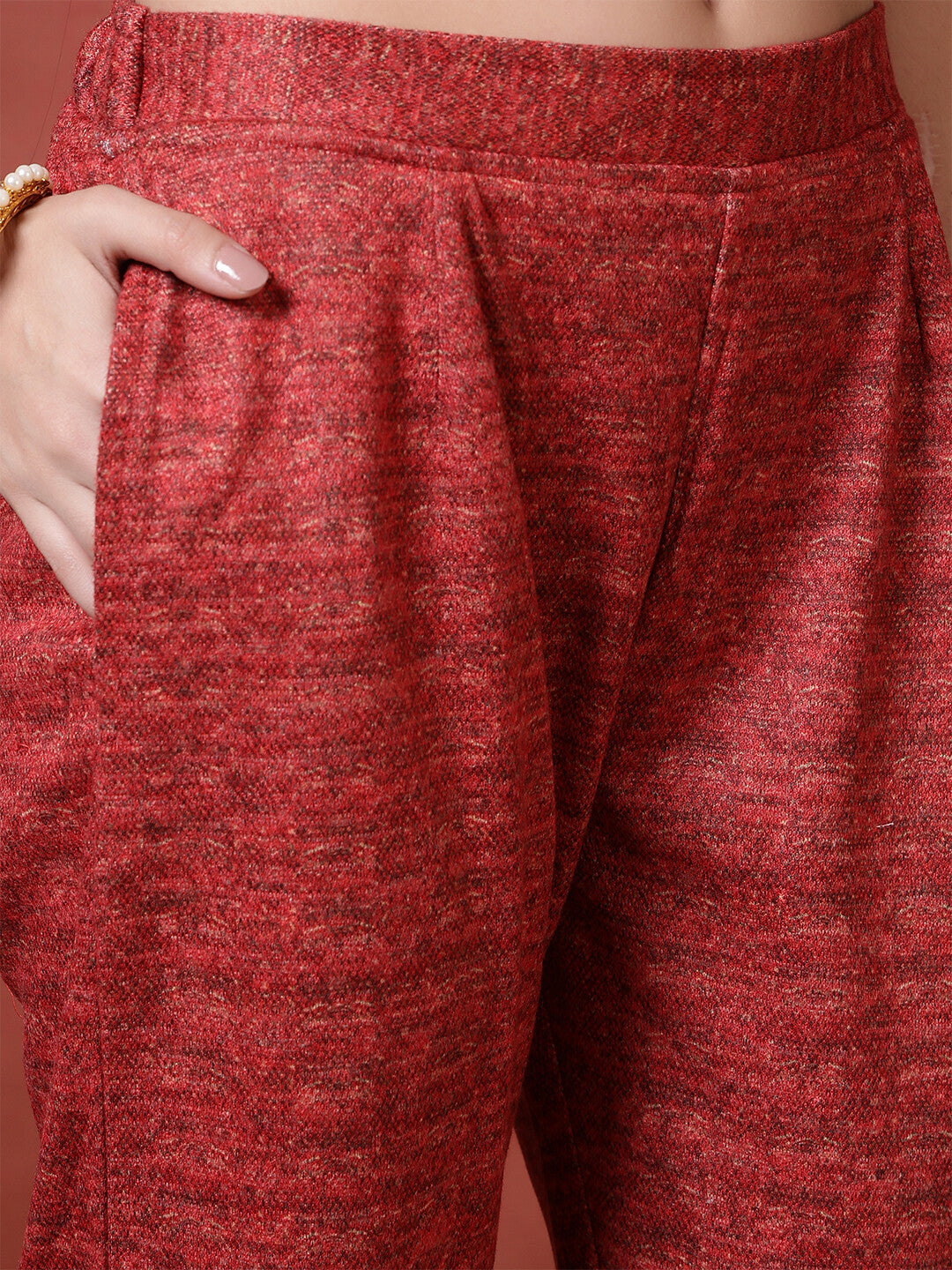 Floral Printed A-Line Winter Wear Kurta & Trousers Sets