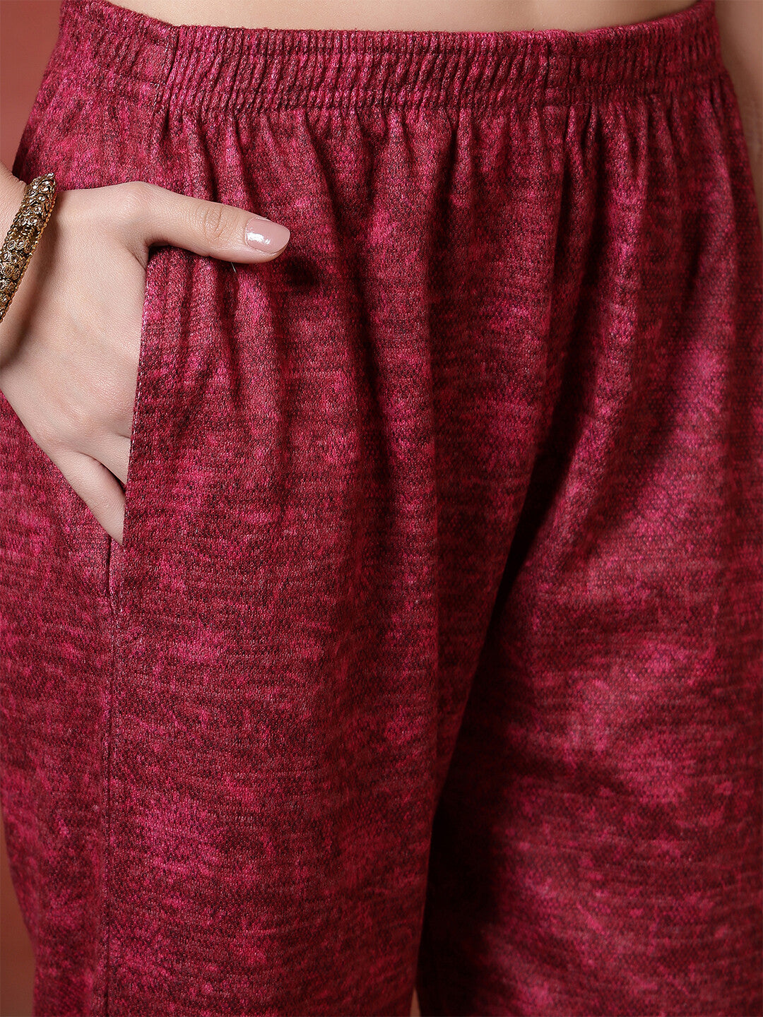 Floral Embroidered Straight Winter Wear Kurta & Trousers Sets