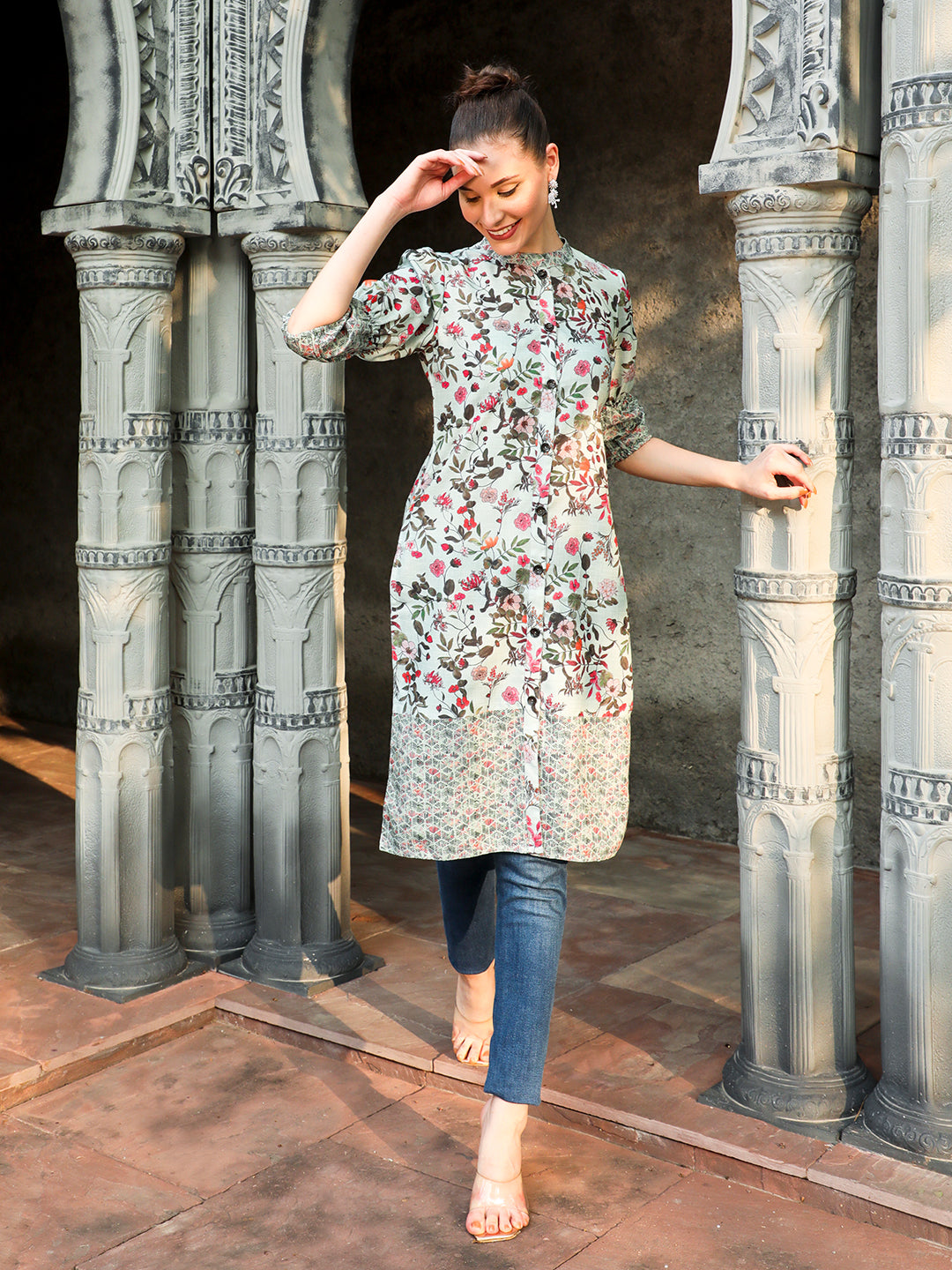 Floral Printed Straight Kurta