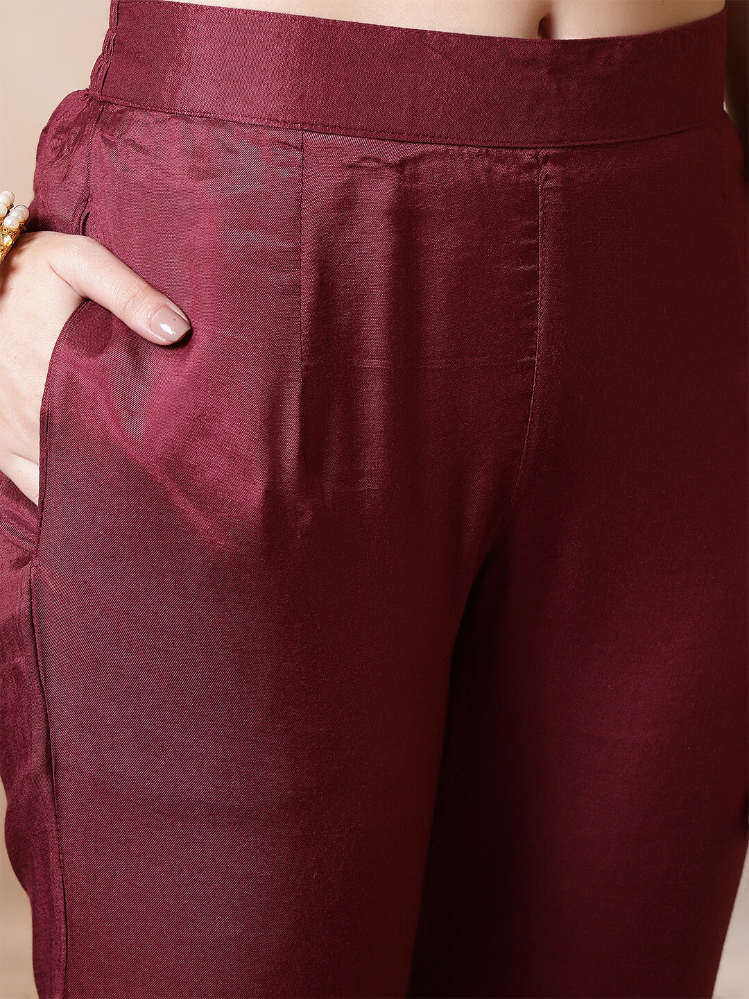 Floral Embroidered Straight Kurta & Trousers Sets