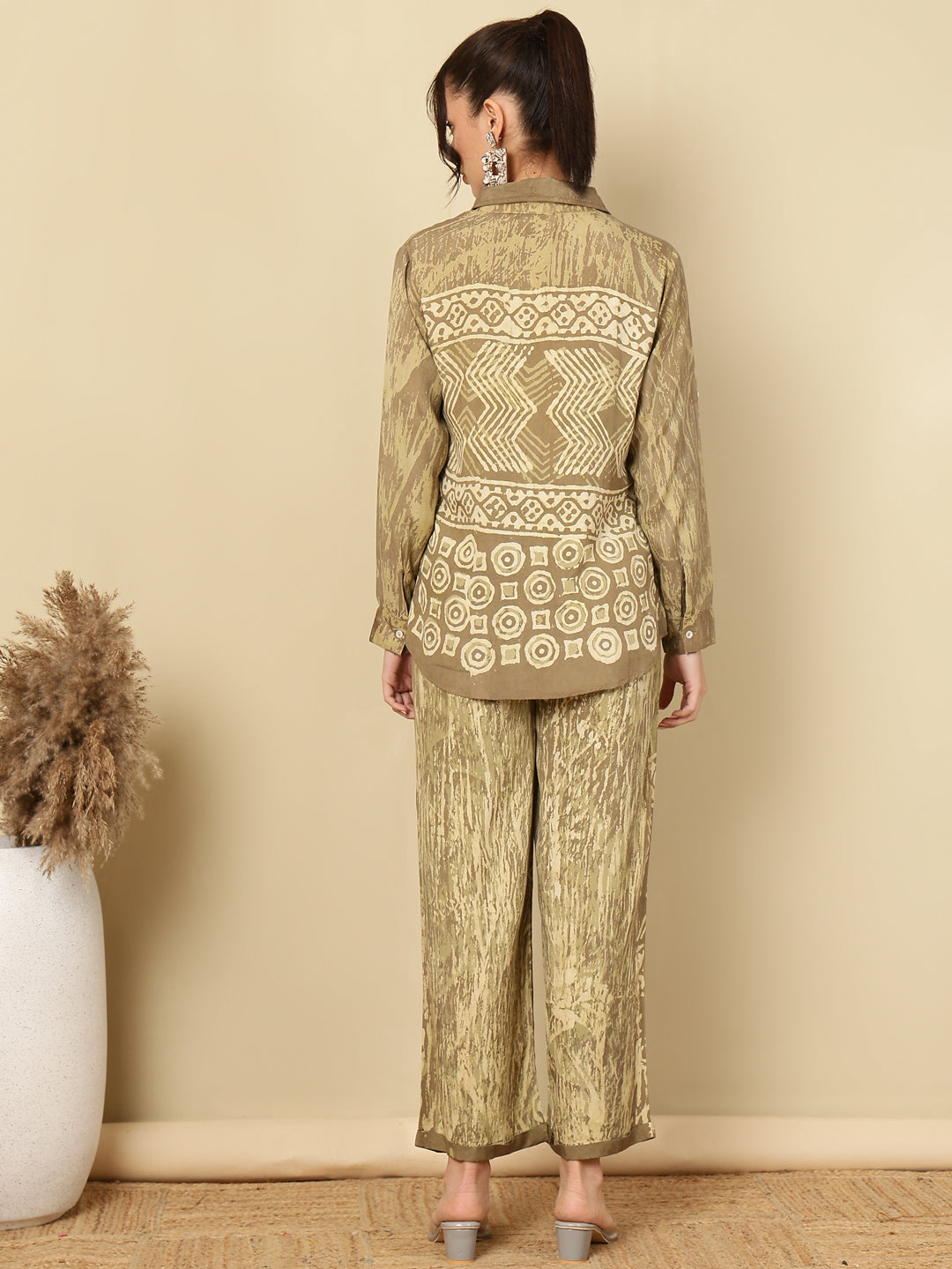 Hand Tie-Dye Bagru Printed Office Co-ord Set