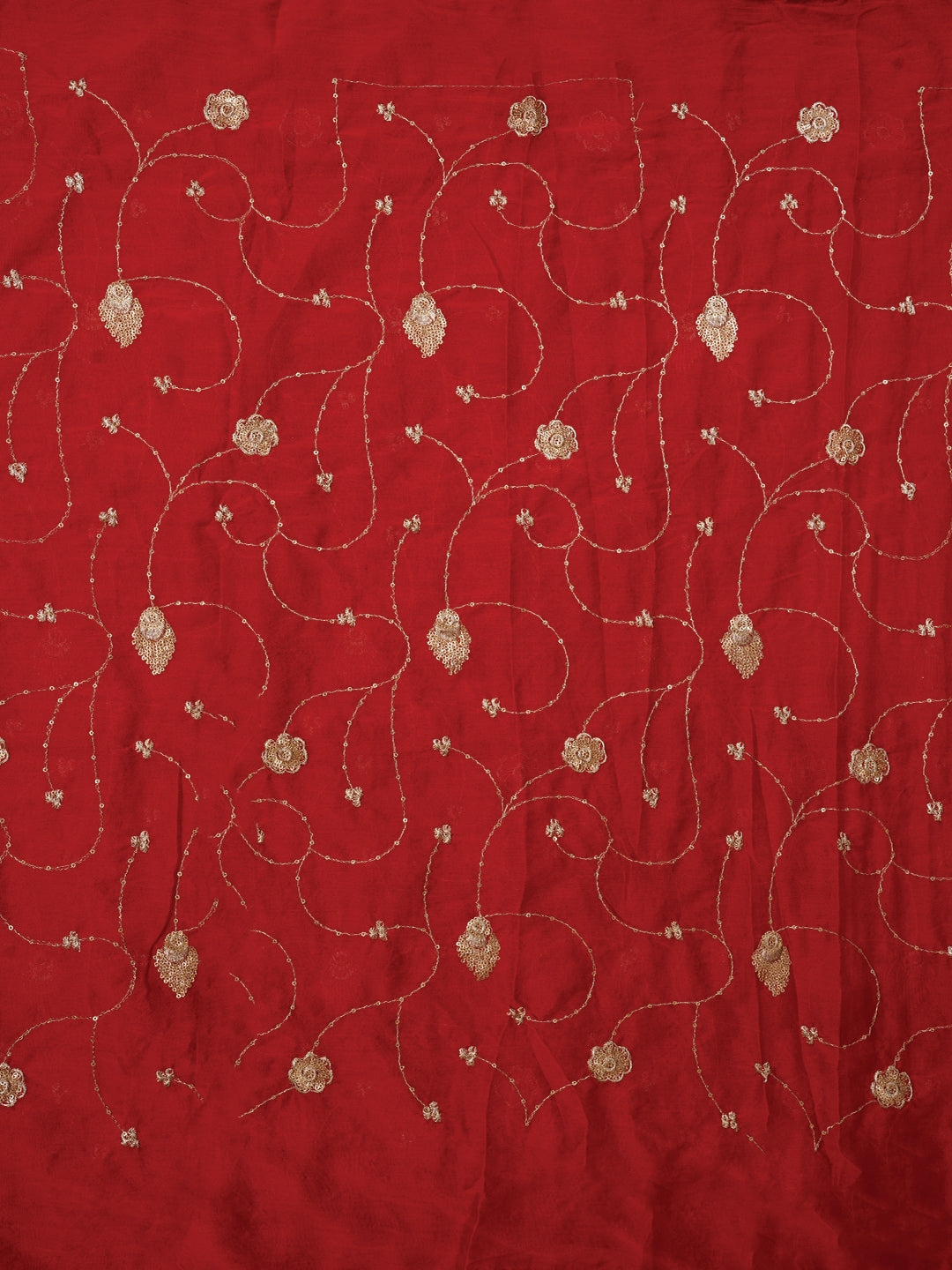 Zari Red Pure Cotton Dress Material with Dupatta