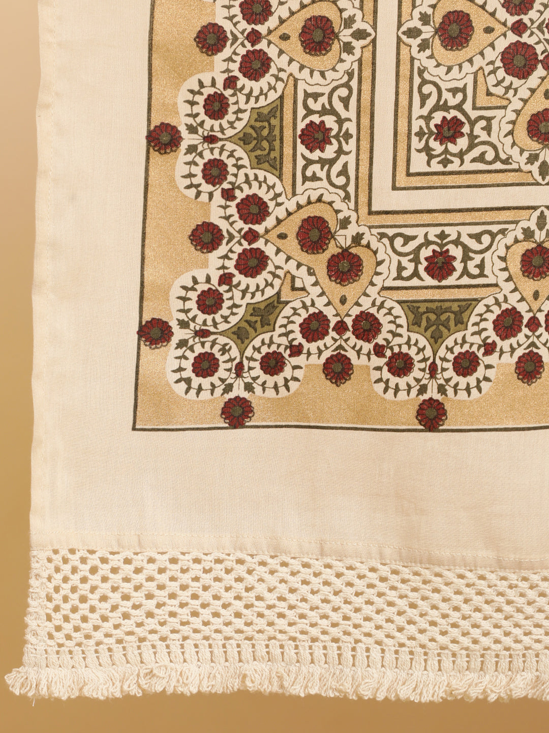 Maroon Ethnic Motif Printed Cotton Straight Kurta With Pants And Dupatta