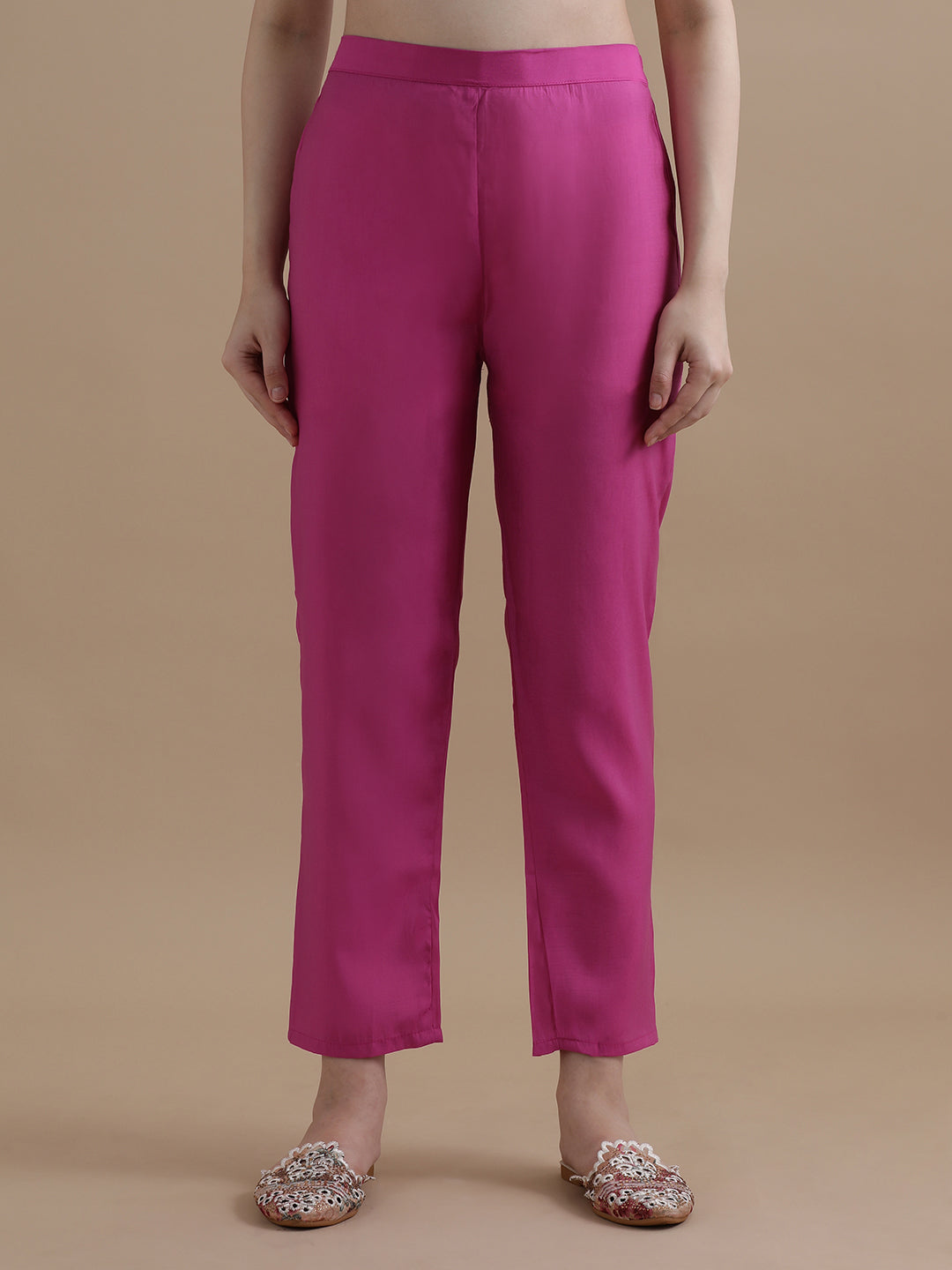 Embroidered Chanderi Cotton Ethnic Motifs Kurta Sets With Dupatta