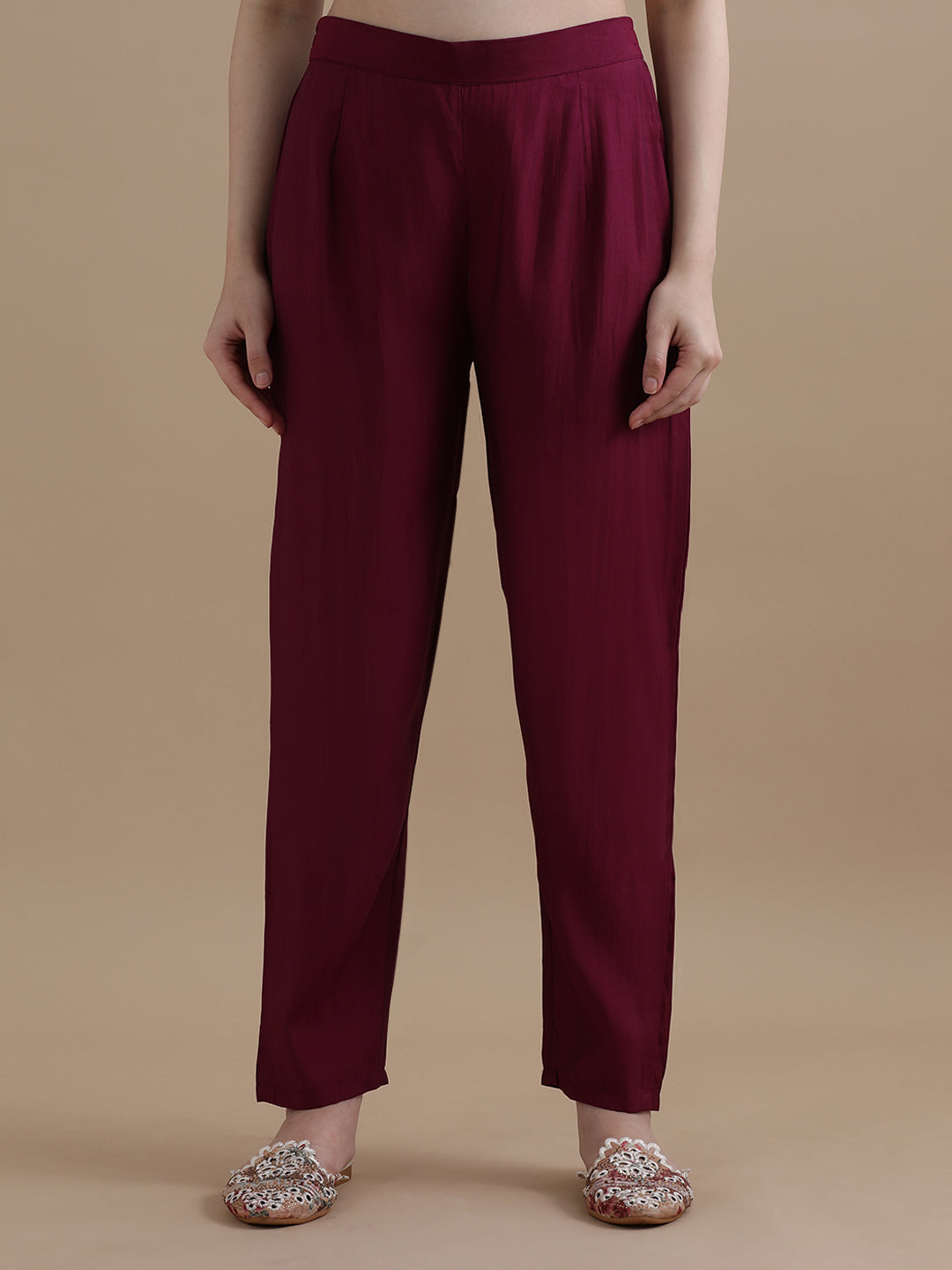 Embroidered Chanderi Cotton Ethnic Motifs Kurta Sets With Dupatta