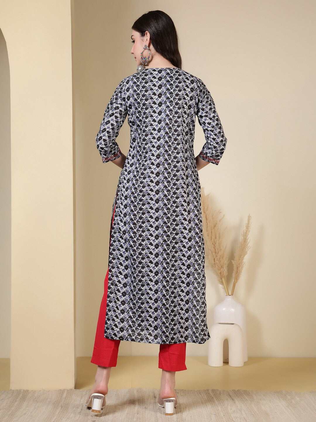 Floral Printed Straight Pure Cotton Kurta