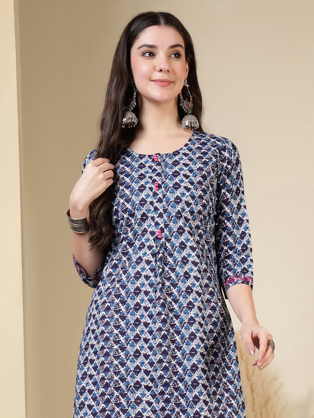 Floral Printed Straight Pure Cotton Kurta