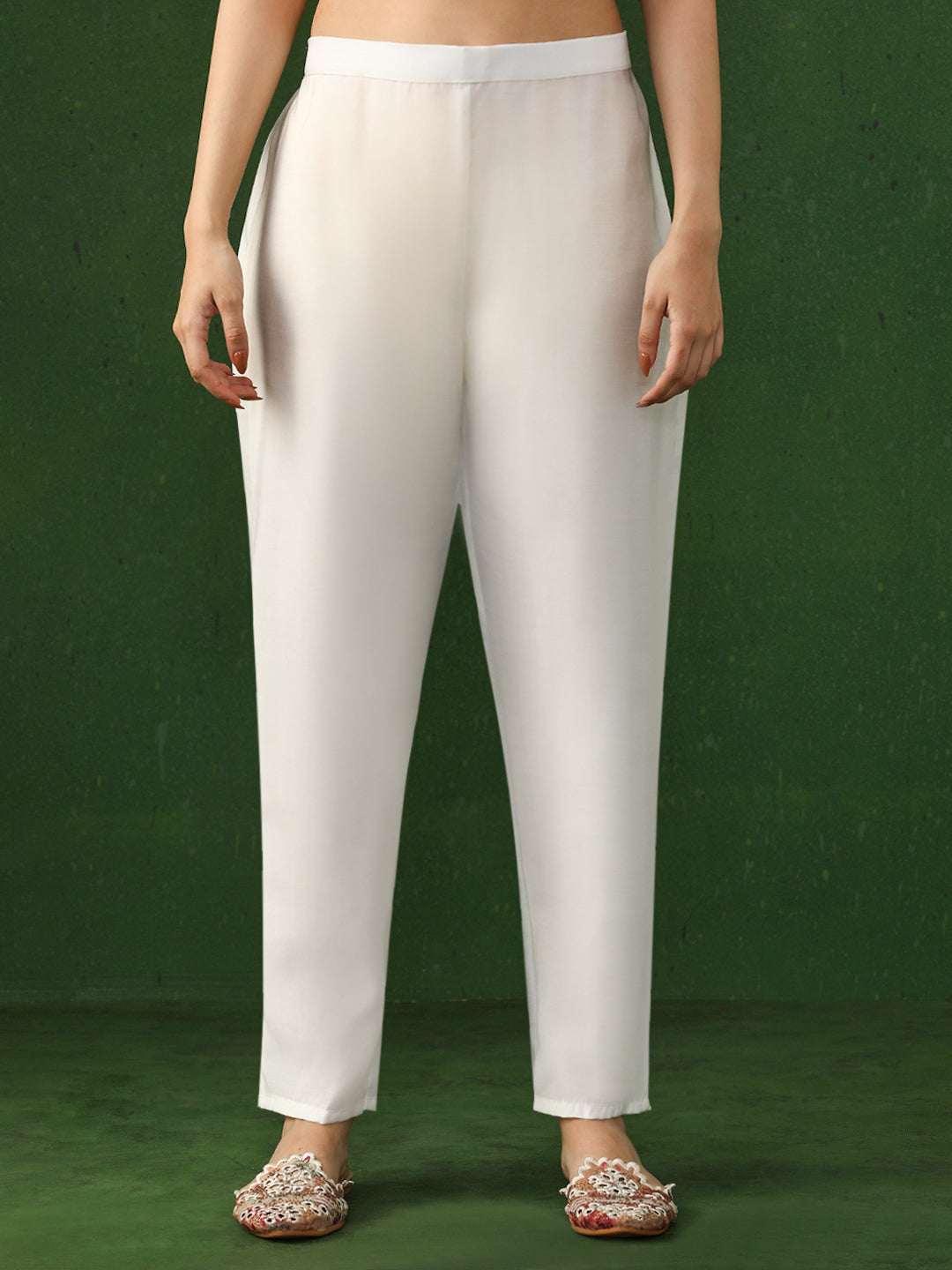 Floral Embroidered Straight Chanderi Silk Kurta & Trousers Sets