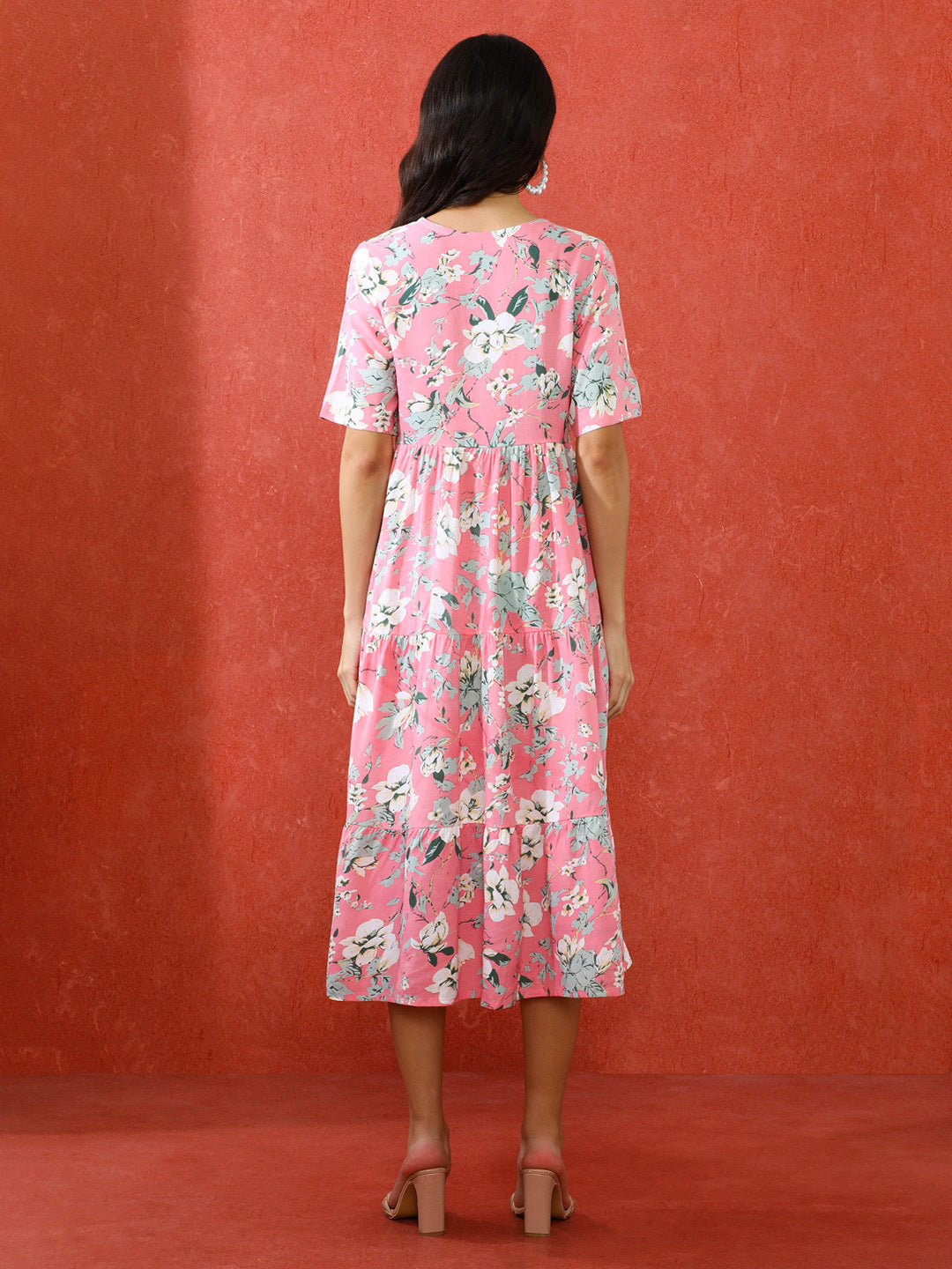 Floral Printed A-Line Ethnic Dress