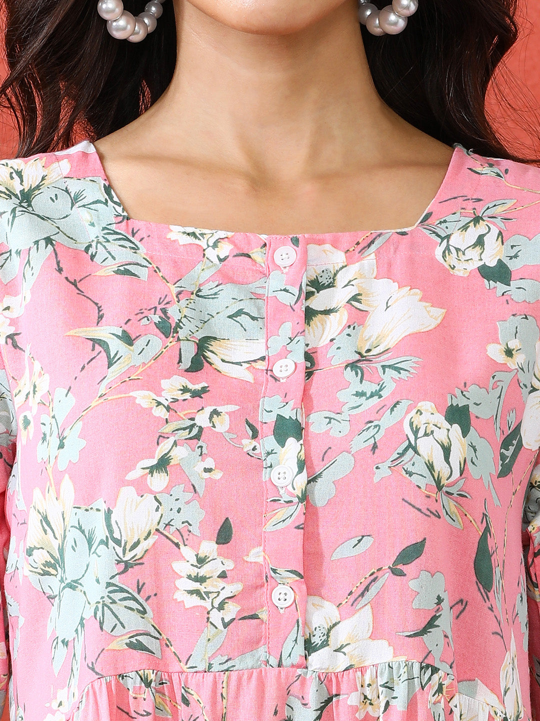 Floral Printed A-Line Ethnic Dress