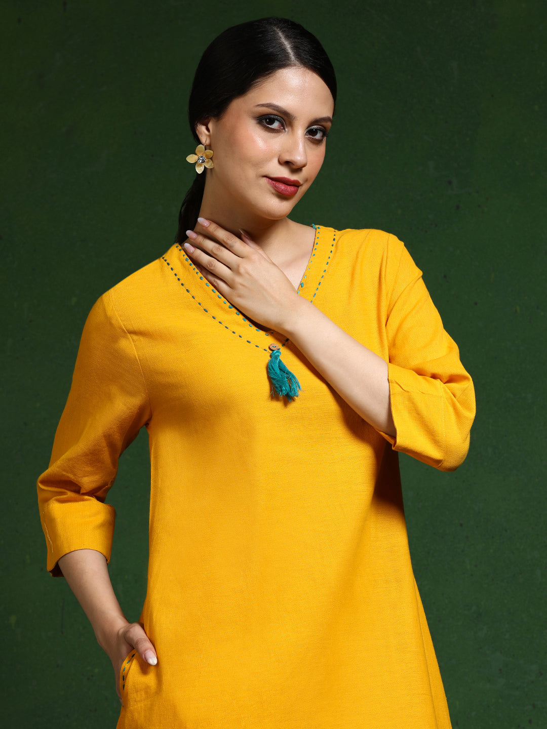 Pure cotton Solid kurta sets with palazzo