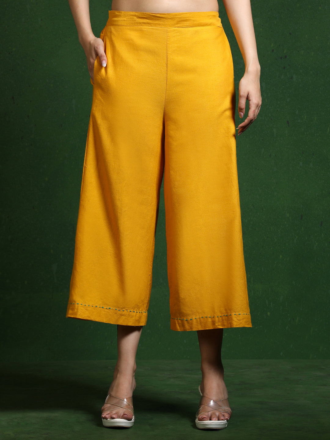 Pure cotton Solid kurta sets with palazzo