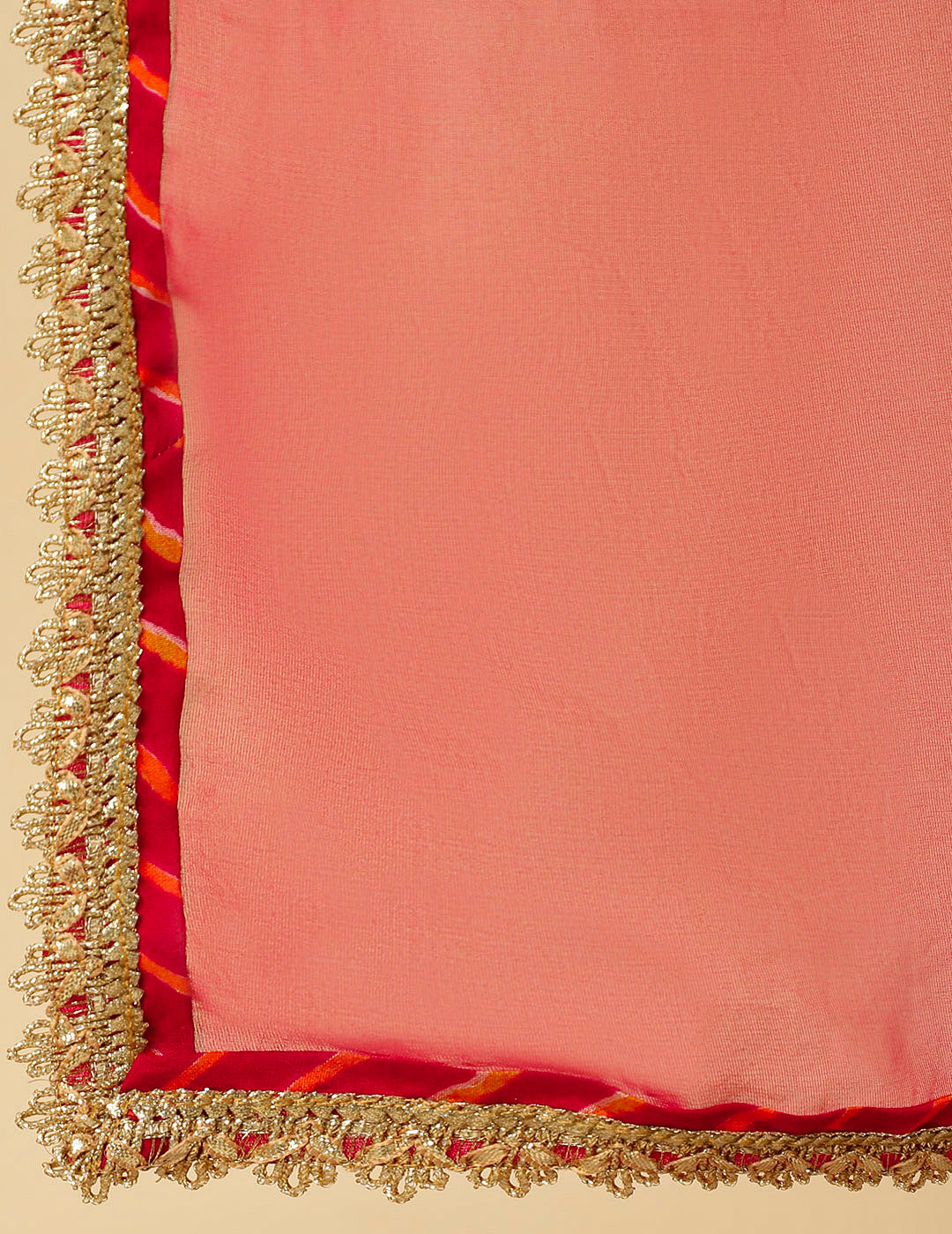 Fuchsia Embroidered Bandhani Gathered Kurta With Leheriya Skirt And Dupatta