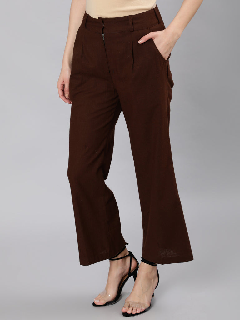 Buy SASSAFRAS Women Black Parallel Trousers - Trousers for Women 1688043 |  Myntra