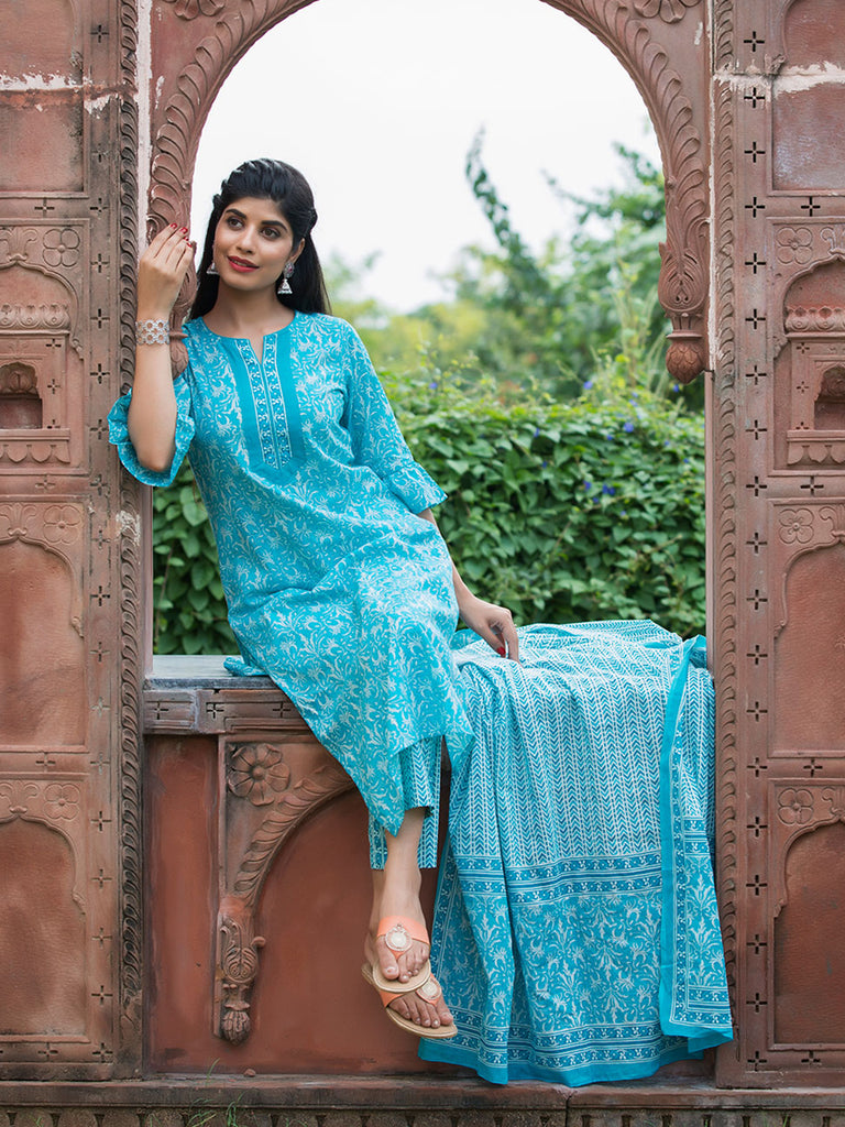 Women's and Girls Fully Stitched Pleated Long Kurti with front Side Slit  with latkans and Front