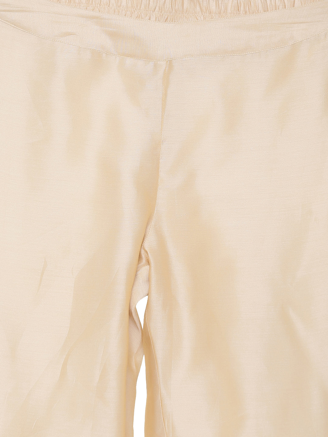 Cream Embrodiered Straight Chanderi Silk Kurta With Pant And Dupatta