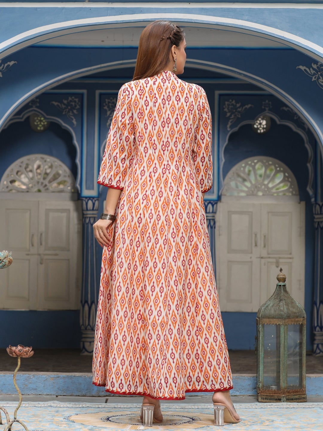 Buy Latest Designer Geometric Print Anarkali Dress