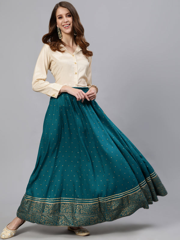 Bimba Solid Cotton Long Skirt for Women Casual Designer Skirts with  Drawstring Waist Blue : Amazon.co.uk: Fashion
