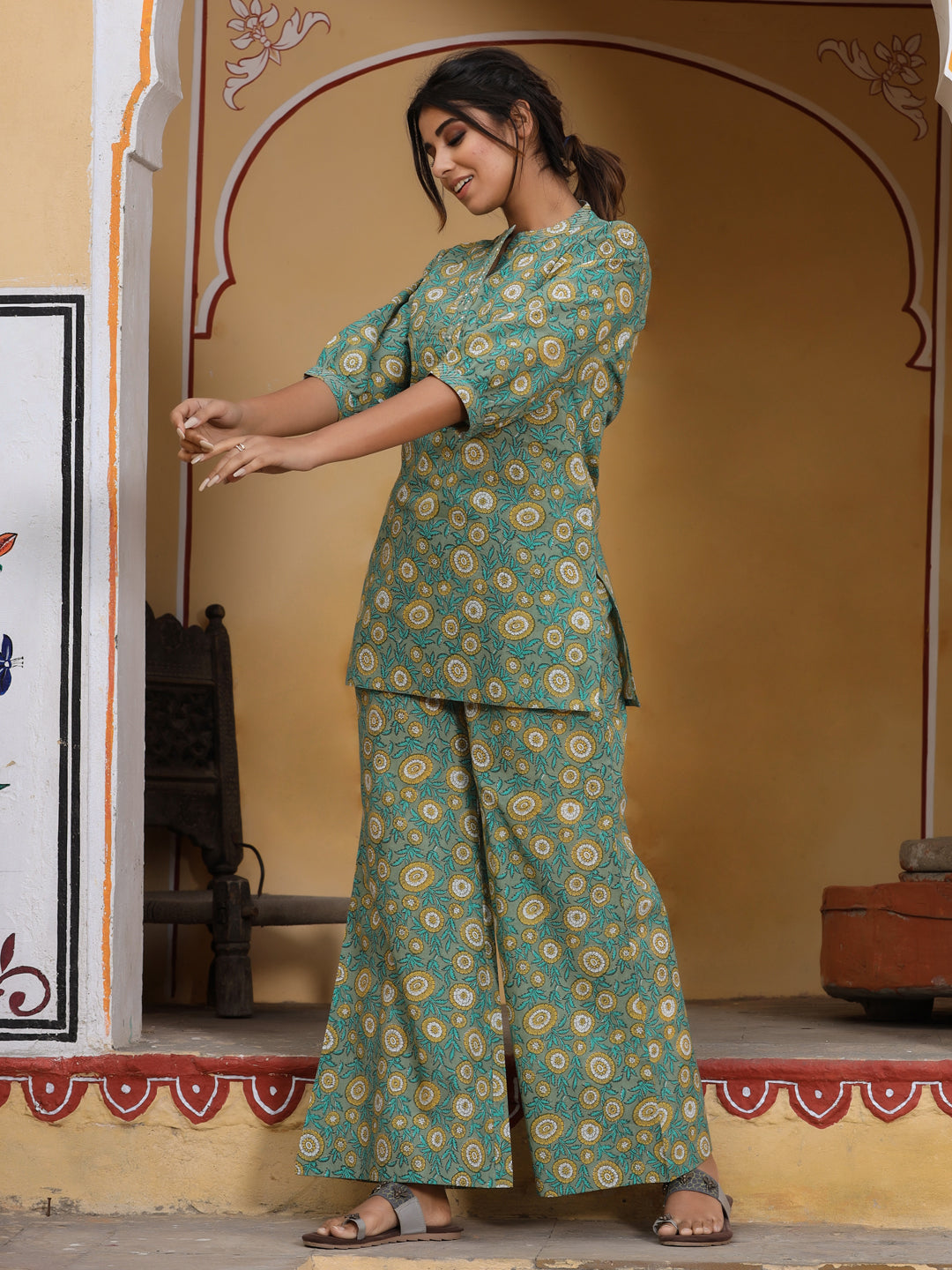 Printed Flared Palazzo