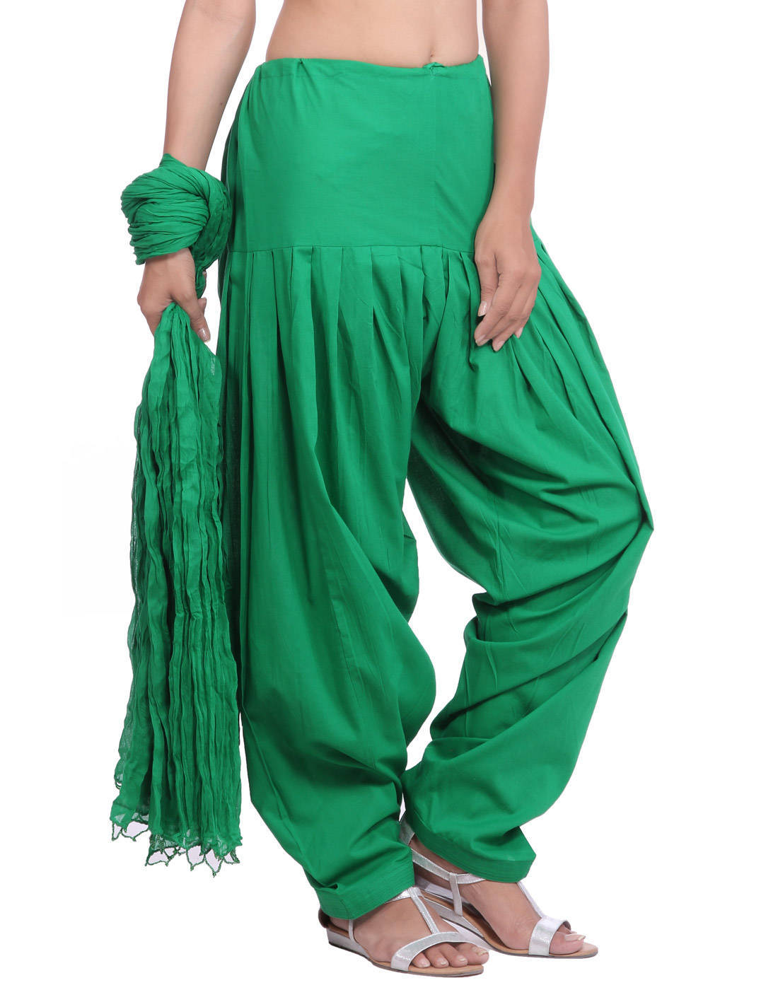 Shop Pure Cotton Green Patiala Salwar Online | Jaipur Kurti